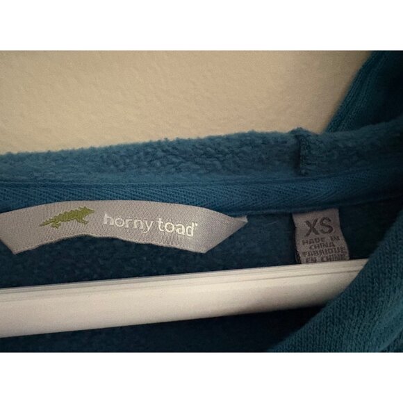 Horny Toad Fleece Lined Hoodie Sweater Dress Turquoise XS Cozy Warm Pullover - Picture 6 of 11